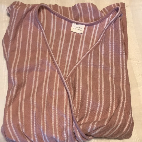 Ladies Caution to the Wind Pink Stripe Romper - Picture 7 of 7